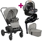 Joie Pack poussette trio Chrome Pebble + coque I-Level Recline Carbon nacelle base pivotante encore