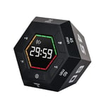 Pomodoro-timer, produktivitetstimer, 3, 5, 15, 30, 45, 60 minuter förinställd smart nedräkningstimer, tid M Black