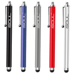 ISOUL Lot de 5 Stylets en Acier pour écran Tactile capacitif pour iPhone, iPad Mini, Pro, Galaxy, Note, Tab, Nexus, Nokia, Blackberry, OnePlus, tablettes et Plus (Multi)