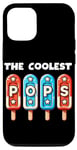 Coque pour iPhone 14 The Coolest Pops Patriotic, rouge, blanc et bleu