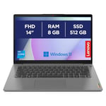 Lenovo IdeaPad 3 14ITL6 - Ordinateur Portable 14'' FHD (Intel Core i5-1155G7, RAM 8Go, 512GB SSD, Iris XE Graphics, Windows 11 Home) Clavier AZERTY Français - Gris