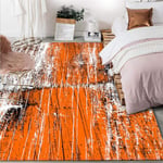 JXILY Tapis Rectangulaire, Anti-Slip Mat, Peinture à l'huile Tapis Orange Tapis de Sol à la Mode Tapis de Zone pour Le Salon et la Chambre Couverture,Orange,60X90cm