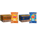 Walkers Roast Chicken Crisps Box, 32.5 g (Case of 32) & Cheese and Onion Crisps, 32.5g (Case of 32)