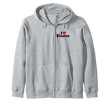 I LOVE HEART HUNTER NAME ON A TEE Zip Hoodie