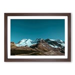 Big Box Art Landscape Moon Above The Mountains Framed Wall Art Picture Print Ready to Hang, Walnut A2 (62 x 45 cm)