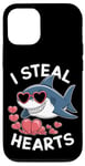 iPhone 12/12 Pro Cool Shark I Steal Hearts Valentines Day Funny Shark Boy Kid Case