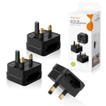 Aieve European to UK Plug Adaptor, 2 Pin EU to UK 3 Pin Adapter Plug, EU to UK Plug Converter Euro Plug Adaptor UK Socket Adapter (3-Pack, Black)