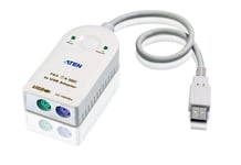 Aten Uc100kma Câble Ps/2 0,3 M 2x 6-p Mini-din Usb A Blanc