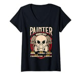 Womens Painter Hourly Rate Auto Spray Car Painting V-Neck T-Shirt