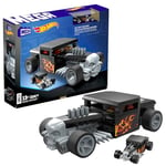 MEGA Hot Wheels Bone Shaker Jouet de Construction Automobile avec 334 pièces et modèle Miniature en métal, Coffret à Construire et à Exposer pour Les collectionneurs, Noir et Chrome, HRY17