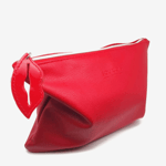 Makeup Bag Red Soft PU Leather 20 x 15 cm Zipper Lips Charm by Bourjois Paris