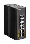 D-Link 12 Port Managed Switch, Gigabit, SFP, heat resistant, comp