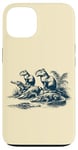 Coque pour iPhone 13 Capybaras se reposant avec des Crocodiles