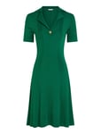 Rib Button F&F Polo Swt Dress Knälång Klänning Green Tommy Hilfiger