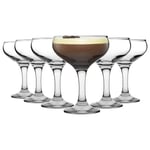 Rink Drink Espresso Martini Glasses - Classic 20s Gatsby Art Deco Champagne Vintage Coupe Glass Saucer - 200ml - Pack of 6