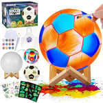 DIY-LAOESE Kit de Peinture Football Veilleuse 3D Lampe, Cadeau d'anniversaire pour Fan de Foot, Loisir Créatif pour Enfant, Garcon Cadeau Fille 3 4 5 6 7 8 9 10 11 12 Ans