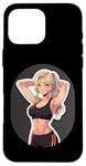 Coque pour iPhone 16 Pro Max Tenue de sport pour fille blonde style manga