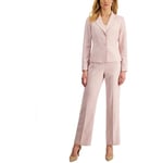 Le Suit Women's Notch Collar 2 Btn JKT & Audrey Side Zip Pant Business Suit Set, Light Blossom Combo, 4