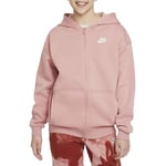 Nike FD2931-618 G NSW Club FLC OVRSZD FZ LBR Sweatshirt Girl's Red Stardust/White Taille S