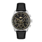 Lacoste Chronograph Quartz Watch for Men BOSTON Collection with Black Leather Strap - 2011379