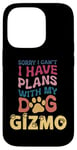 Coque pour iPhone 14 Pro Nom de chien Gizmo Cadeau personnalisé Busy With My Dog Gizmo