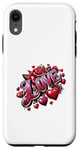 iPhone XR The Word Love surrounded By Hearts And Red Roses Case