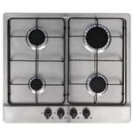 SIA 60cm Stainless Steel Digital Electric Single Fan Oven & 4 Burner Gas Hob