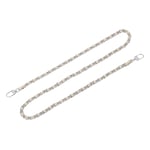 39" Purse Chain Strap with Buckles for Shoulder and Cross Body (Beige + Silver)