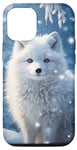 Coque pour iPhone 13 Renard blanc arctique, neige, animal d'hiver