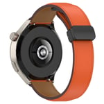 Samsung Galaxy Watch 6 40/44mm / Watch 5 40/44mm - äkta läder armband 20mm - Orange