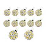 12 st G4 Puck Lights LED-lampor Sidpinne Bas Rund G4 5050 12smd LED Rv Camper Ljus Hemläsning L [DB]