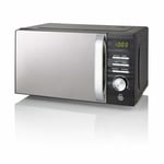 Swan SM22038LBN Symphony 20L Microwave with Glass Turntable, 5 Power levels & Defrost Setting, 700W, Black