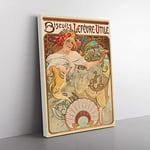 Biscuits Lefevre By Alphonse Mucha Classic Painting Canvas Wall Art Print Ready to Hang, Framed Picture for Living Room Bedroom Home Office Décor, 76x50 cm (30x20 Inch)