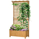 Rootz upphöjd säng med trellis - Plant Box - Flower Bed - Weatherwast Wood - 90 x 45 x 183 cm - gott om planteringsutrymme