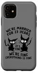 Coque pour iPhone 11 23rd Wedding Anniversary 23 Years Married Its Fine Cat Funny