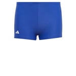 adidas Garçon Classic 3-Stripes Swim Boxers, Semi Lucid Blue/White, 3-4 Years