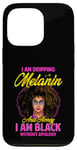 Coque pour iPhone 13 Pro Black Girl Lunettes de soleil Magic Afro Woman Honey Drip Rose vif