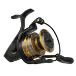 PENN Battle IV Spinning Reel, Saltwater Angler Fishing Sea Fish Lure & Bait, Bass, Pollack, Cod, Mackerel, Wrasse, Aluminum Spool, Robust Ambidextrous 4000 Reel Size 6.2:1 Gear Black, Gold & Smoke