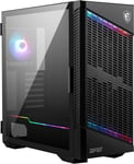 MPG VELOX 100P AIRFLOW Boîtier pour Ordinateur Gaming, Noir, 4 ventilateurs ARGB 120 mm, USB Type-C, Panneau en verre trempé, Mystic Light Center, E-ATX, ATX, mATX, Mini-ITX