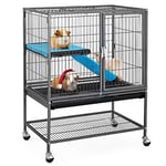 Yaheetech Cage pour Rongeur 2 Niveaux 1 Rampes Cage pour Petits Animaux 2 Portes Plateau Amovible pour Furets/écureuils/Chinchillas 61x42,5x85,5cm