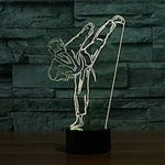 3D Karate LED-lampor Art Deco-lampa Färgväxlande LED-lampor, Dekoration Heminredning Bästa presenten till barn, Touch-kontrolllampa 7 färger som ändras