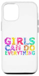 Coque pour iPhone 12/12 Pro Message positif amusant « Girls Can Do Everything »