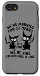 Coque pour iPhone SE (2020) / 7 / 8 22ème anniversaire de mariage 22 Years Married Its Fine Cat