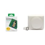 instax SQUARE instant Film 50 shot pack, white Border, suitable for all instax SQUARE cameras & SQ1 Camera Case - Chalk White