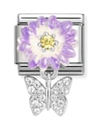 Nomination Composable Classic Silvershine charms Lilac daisy with butterfly 331814/11