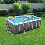 Piscine tubulaire Bestway 4,12m x 2,01m x 1,22m filtre cartouche imitation tressée