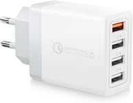 Chargeur Usb, 33w Pr Usb Multiple 4 Ports Pr Chargeur Rapide Multipr Adaptateur Secteur Pour Iphone 14 13 12 11 Pro X Xs Xr 8 7 6s Plus, Ipad, Samsung Galaxy A55 A15 A14 S20 S10 S9 S8[L2788]