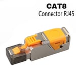 Connecteurs RJ45 Cat8 Cat7 CatsnapConnectors,sans outil en métal,prise de terminaison facile,2000MHz,câble LAN 40G,22AWG-24AWG,prise Ethernet réutilisable - Type CAT8 Orange