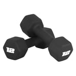 CAP Barbell Neoprene Dumbbell Weights, 12 lb Pair, Black