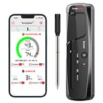 ThermoPro TempSpike 150M Wireless Meat Thermometer for Grilling, Bluetooth Meat Thermometer with Temperature Alarm, Digital Cooking Thermometer for Oven, Grill, Kitchen, BBQ, Smoker & Air Fryers, Lcd